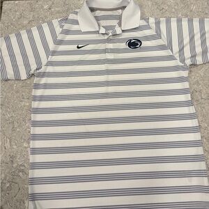 Penn State Nittany Lions Nike Dri-Fit Men's Polo White with Navy Stripes-Large